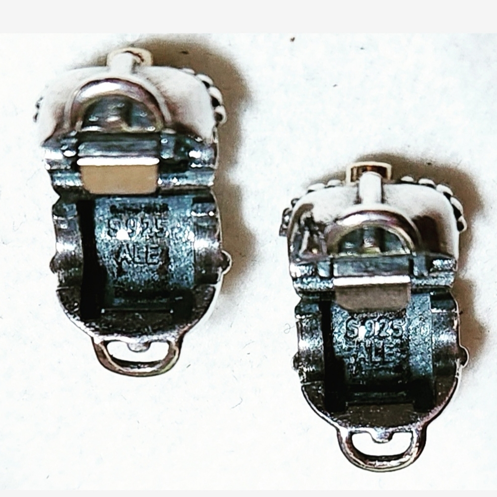 PAIR of authentic Pandora 14K accent charm clips " purse clear CZ " - Picture 3 of 7